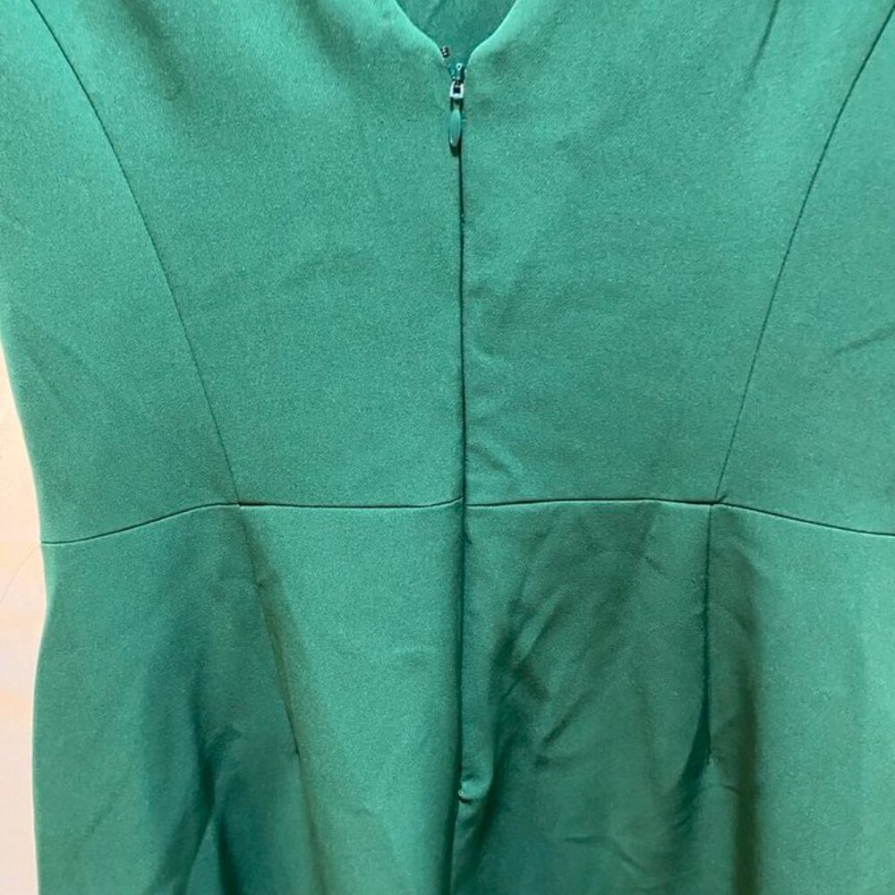 Eliza J Sleeveless Ruffle Front Floor Length Gown Hunter Green 12 - Picture 11 of 16